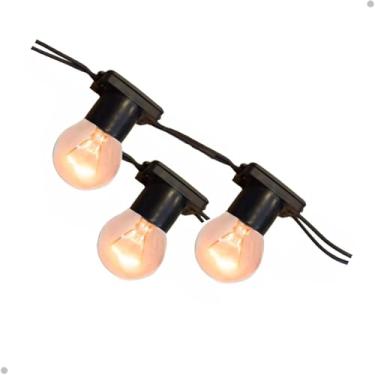 Imagem de Varal de luz para área externa/interna com 20m com 20 lâmpadas inclusas Incandescente 15w 127v ou 220v branco quente iluminaçao amarela (220V)