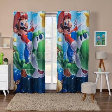 Imagem de Cortina Estampada Infantil 3,00x2,20 Decoração, Quarto, Menino, Menina