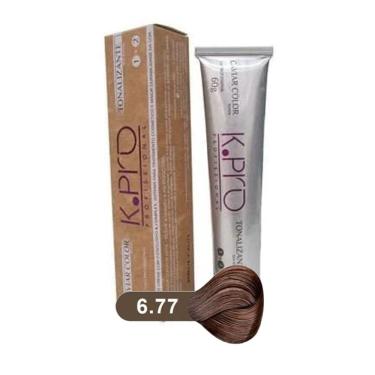 Imagem de Tonalizante Profissional sem Amônia k.pro Caviar Color 6.77 Loiro Escuro Marrom Plus 60g