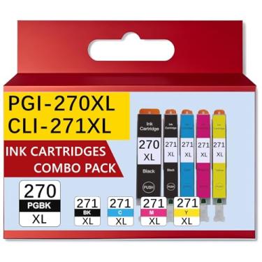 Imagem de Tinta GLI-270XL CLI-271XL compatível com Canon 270 271 cartuchos de tinta para PIXMA MG5720 MG5721 MG5722 MG6820 MG6821 MG6822 MG7720 TS5020 TS6020 TS8020 TS900 20 PGBs. K Tanques de tinta preta ciano