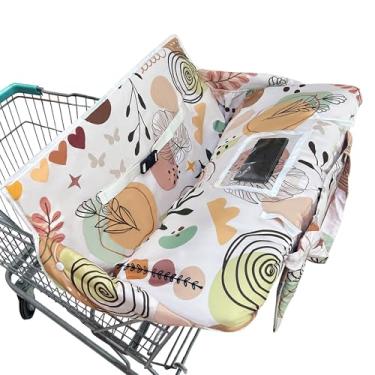 Imagem de Capa de carrinho de compras 2 em 1 para carrinho de bebê com bolsa de pano portátil almofada de assento de carrinho para bebês, capa de almofada de supermercado, restaurante, adequada para todos os