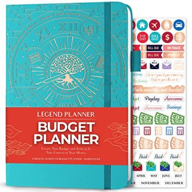 Imagem de Legend Budget Planner – Livro organizador financeiro. Conta monetária e rastreador de despesas diário para orçamento mensal doméstico (turquesa)