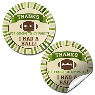Imagem de Etiquetas adesivas de aniversário de agradecimento de bilhetes de futebol para crianças, 40 adesivos de círculo de festa de 5 cm da AmandaCreation, ótimos para lembrancinhas de festa, selos de