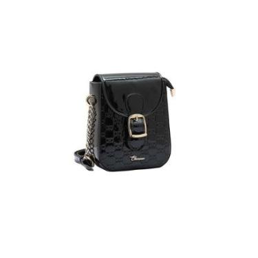 Imagem de Bolsa Transversal Feminina Chenson Mini Verniz Preto-Feminino