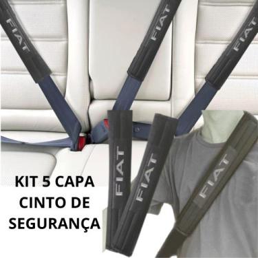Imagem de Kit 5 Capas Protetor Cinto Segurança Preta Espumada Carro Automotivo F