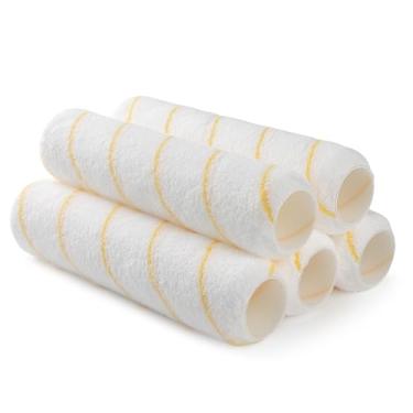 Imagem de YiBaiBrush Capas de rolo de tinta, pacote com 5, rolo de tinta de microfibra de 22 cm, capas de cochilo de 9 cm para moldura de rolo de tinta, rolos para pintura, suprimentos de pintura para paredes
