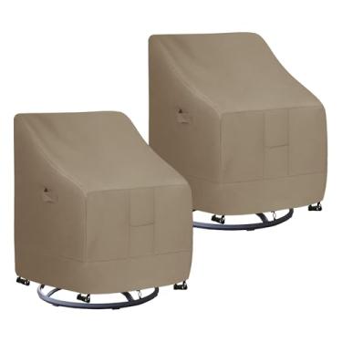 Imagem de Easy-Going Capa Impermeável Para Cadeira Giratória Áreas Externas, Resistente A Raios Uv, Móveis De Jardim E Gramado, Com Costura Selada Fita (Pacote 2 - 71 Cm Largura X 84 Profundidade 97 Altura, C