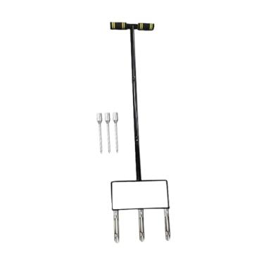 Imagem de Ioensy Aerador de gramado, aerador de grama 2 em 1, ferramenta manual de jardinagem, multifuncional para cuidados com o gramado, pontas aeradoras, furador