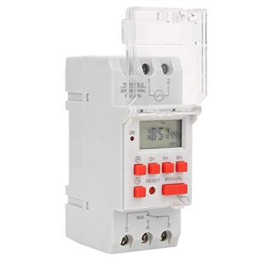 Imagem de 30A 200-250V AC LCD 7 Dias Programáveis ​​interruptores de Timer Digital, 16 Horas, 24 Horas, Bateria de Grande Capacidade para Backup de Memória, Função de Contagem Regressiva,