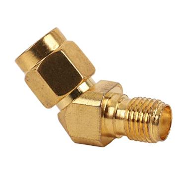 Imagem de Naroote Conector macho para fêmea de 45 graus, conector SMA banda de frequência larga com acabamento fino, compacto e confiável para antena