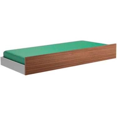 Imagem de Cama Auxiliar Solteiro Infanto Juvenil Mdp Clara Branco/amadeirado - P