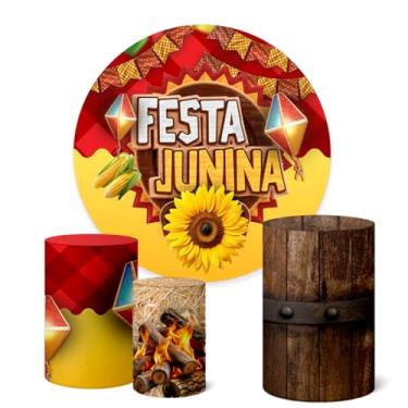 Imagem de Trio Capas Cilindro + Painel Redondo Festa Junina (K1FJN059)
