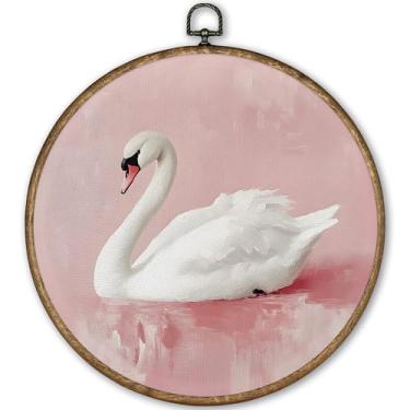 Imagem de TLESKE 460-JrGh-cisne casa, cozinha, produtos de decoração de casa, detalhes de decoração de casa, decoração de arte de parede redonda, esculturas, esculturas de parede