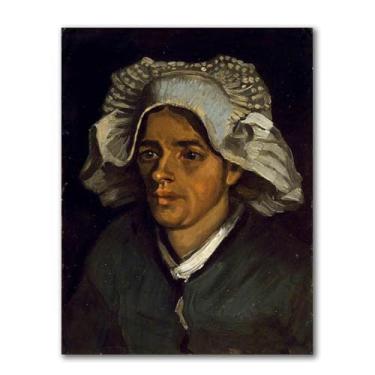 Imagem de LXURY Van Gogh. Cabeça de uma mulher camponesa. Reprodução de pinturas famosas. Arte de parede em tela Van Gogh Pôsteres e impressões. Imagem para decoração de casa 30 x 39 cm sem moldura
