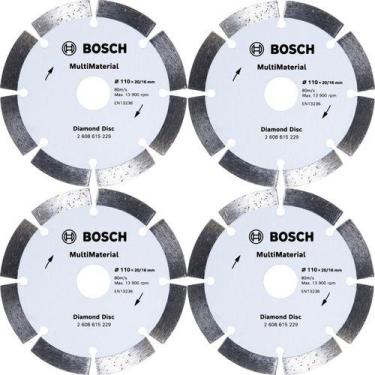 Imagem de Kit 4 Discos Diamantado Segmentado Bosch 110mmx20mm Standard