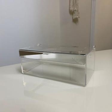 Imagem de Porta Máscaras Descartável em Acrílico com Tampa Interna (Prata)