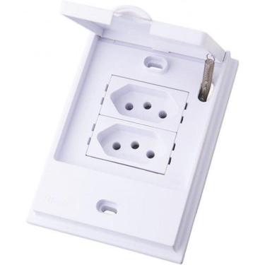 Imagem de Cj Tomada Dupla 10A - Blux B.L`Acqua Branco