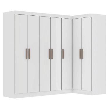 Imagem de Guarda Roupas Modulado De Canto Madrid Com 7 Portas Branco Maxel Branco