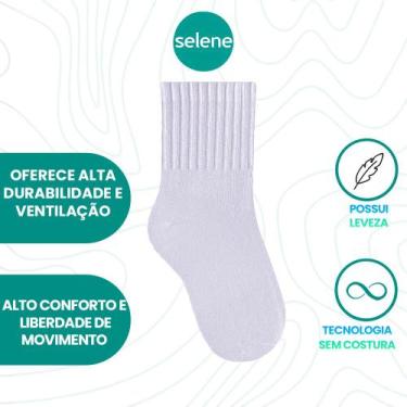 Imagem de Kit Com 6 Pares De Meias Cano Médio Infantil Algodão Selene, Misto, P 