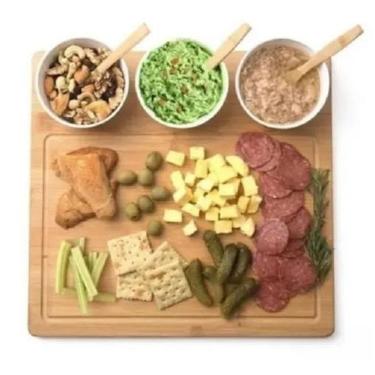 Imagem de Petisqueira De Bambu Com 7 Peças Bowl De Melamina E Colher - MembersMa