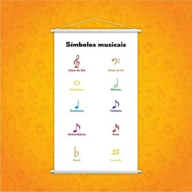 Imagem de Símbolos Musicais Banner Escolar Ensino Pedagógico Grande - Plimshop