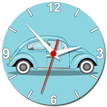 Imagem de Relógio de Parede Fusca Azul Retro Vintage Decoração