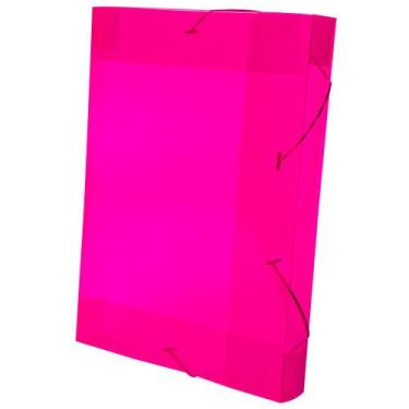 Imagem de Pasta Aba Elástico Dello Line Lombo 4cm Rosa 33,5x23,5cm, UNICA