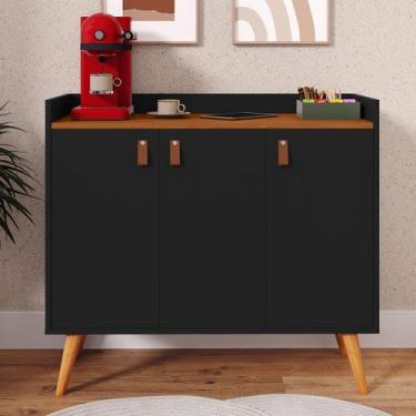 Imagem de Aparador Buffet Retrô Sala De Estar Pés Em Madeira Hall De Entrada Pra