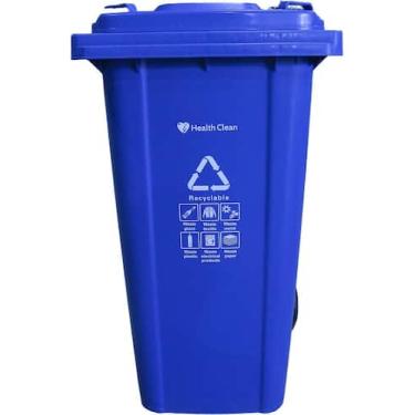 Imagem de Lixeira classificacao de residuos com tampa sem pedal 240l - health cl