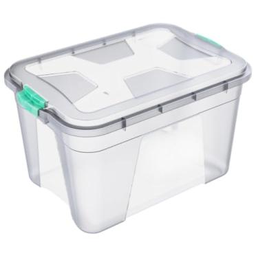 Imagem de Caixa Organizadora Transparente Multiuso 56 Litros (Caixa de 56 Litros c/Travas)