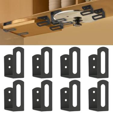 Imagem de YCQDDA Suporte para tábua de cortar sob o armário – 8 peças de aço inoxidável para tábuas de corte e tampa de panela, organizador de tábua de cortar sob a prateleira (cinza)