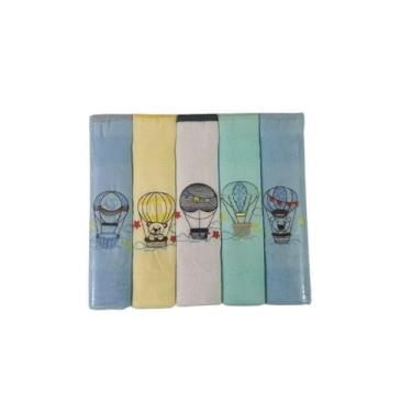 Imagem de Kit Fralda de Pano Bordada Menino e Menina Tecidos Duplo,com 5 Unidade