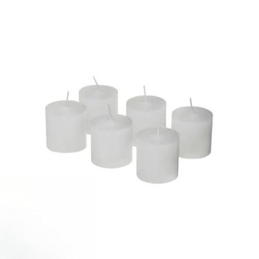 Imagem de Kit de 10 Velas Rechaud 4cm, com Suporte de Alumínio, Ideal para Decoração e Festas(Branco)