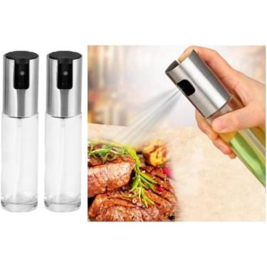 Imagem de 2 Porta Azeite Vinagre Spray Borrifador Chef Galheteiro Inox