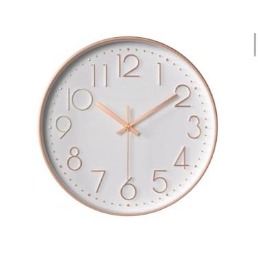 Imagem de Relógio de Parede Moderno 20cm Silencioso – Decoração para Sala, Quarto e Cozinha(OURO(ROSE))