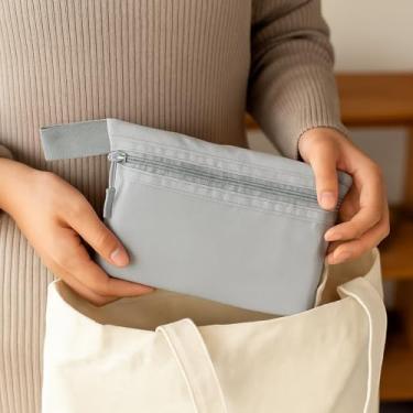 Imagem de Mini bolsa de armazenamento portátil para viagens, organizador impermeável ao ar livre para cartões, moedas, cosméticos e pequenos itens essenciais, Cinza, Cosmetic_case