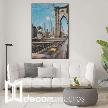 Imagem de Quadro Ponte Brooklyn Bridge 80x120 Cm Vidro Impresso