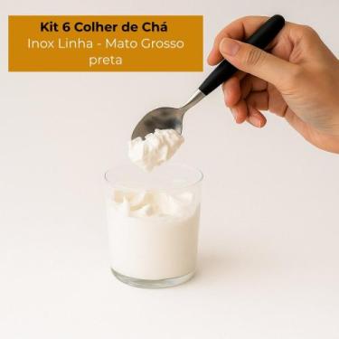 Imagem de Kit 6 Colheres de Chá Inox Preto Mato Grosso - PRATICASA