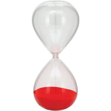 Imagem de Ampulheta 24X10X10Cm Vidro Transp Areia Vermelha