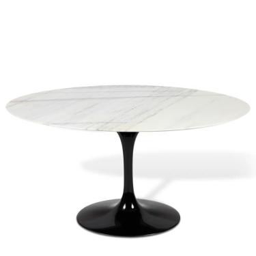 Imagem de Mesa Saarinen Oval Espírito Santo 160x90cm - Base Preta