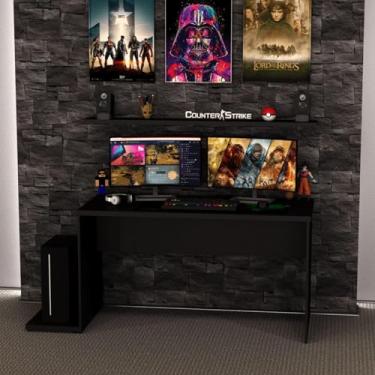 Imagem de Mesa Gamer Escrivaninha 1400x600 (Preto)