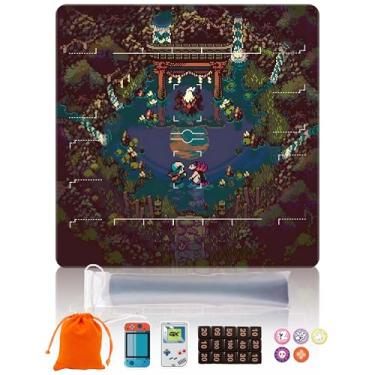 Imagem de Cylvenor Premium PTCG playmat Set - 24x24 for Pokemon mat with 22 Damage counters and Storage Bag - Ideal for PTCG Board Game and TCG Play (Style2)