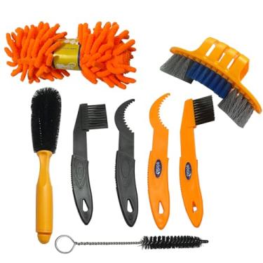 Imagem de DFSFDS Ferramenta de escova de limpeza de bicicleta, incluindo kit de esfregão de corrente de bicicleta, agente de limpeza de corrente de bicicleta, lubrificante de corrente adequado para montanha