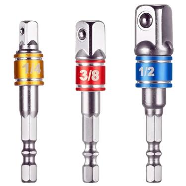 Imagem de Adaptador de soquete de grau de impacto/conjunto de extensão/adaptador de haste hexagonal de 1/10.2 cm, transforma a furadeira elétrica em chave de porca de alta velocidade, para mandris de broca