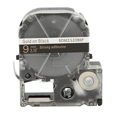 Imagem de Fita para etiquetagem, resistente a altas temperaturas, durável, para fabricação de etiquetas, para impressora de etiquetas Série LW e Máquina de etiquetas Jin Gong SR230C SR530C (9mm ouro sobre