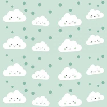 Imagem de Papel De Parede Infantil Nuvem Verde