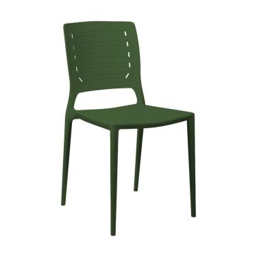 Imagem de Cadeira Empilhável Saturno Verde Musgo Em Polipropileno Acrilys