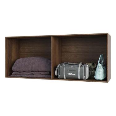 Imagem de Maleiro Closet Prime Nogueira Sem Porta 1,65 Cm Ponte Queen Luciane Móveis