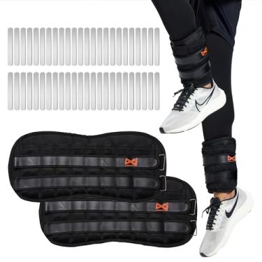 Imagem de Pesos de pulso ajustáveis, pesos de braço para mulheres e homens, pesos de pulso removíveis para treino físico, corrida, corrida, 1 par de 2 unidades (peso no tornozelo 10 kg)