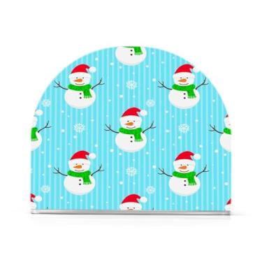 Imagem de Qilmy Porta-guardanapos de acrílico de boneco de neve de Natal, porta-guardanapos para mesas cozinha restaurante decoração de casa, suporte decorativo moderno para guardanapos de coquetel de papel de